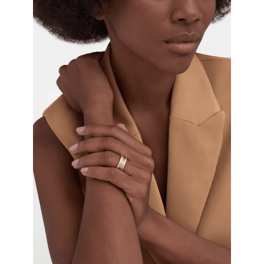 B.zero1 Gold & Steel two-band ring in 18 kt yellow gold and stainless steel AN860829 image 1