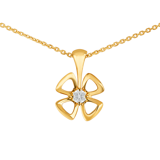 Fiorever 18 kt yellow gold necklace set with a central diamond (0.10 ct) 357501 image 3