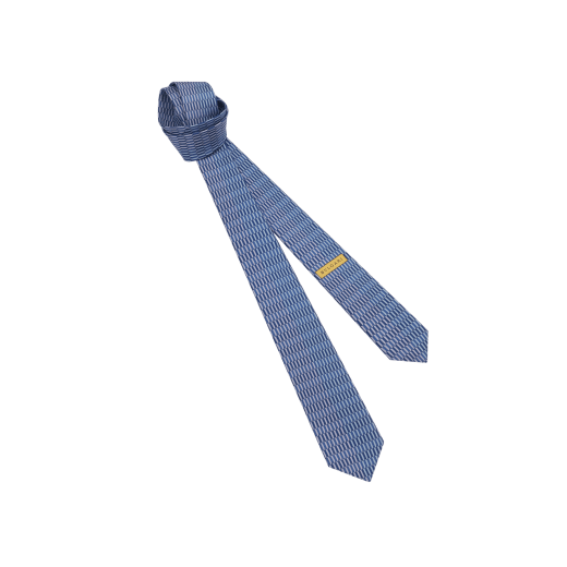 Snake Skin seven-fold tie in fine gray printed silk twill. SNAKESKIN image 1