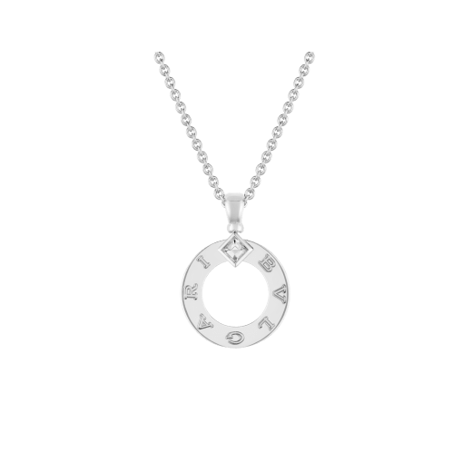 BVLGARI BVLGARI 18 kt white gold pendant necklace set with a diamond 361076 image 1