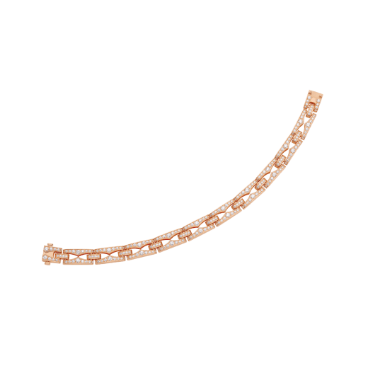 B.zero1 Rock Chain 18 kt rose gold soft bracelet set with full pavé diamonds BR860521 image 2