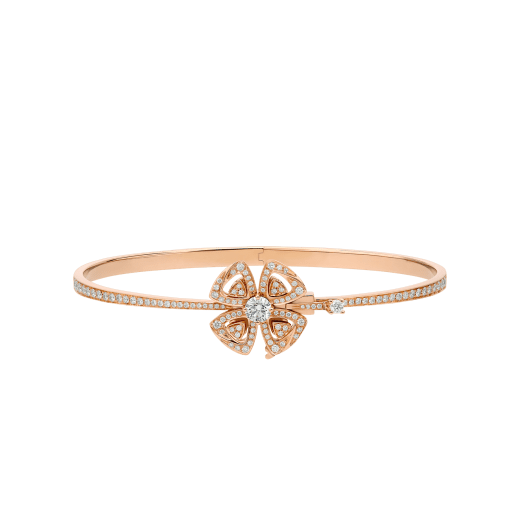 Fiorever Armband aus 18 Karat Roségold mit einem zentralen Diamanten und Diamant-Pavé BR858707 image 2