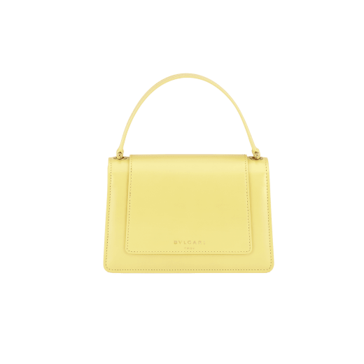 Alexander Wang x Bulgari small belt bag in sunbeam citrine calf leather with black nappa leather lining. Captivating double Serpenti head closure in antique gold-plated brass embellished with red enamel eyes. 291889 image 3