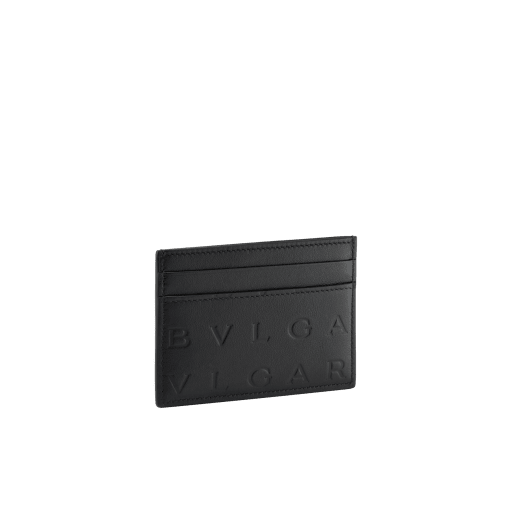 Bvlgari Logo card holder in Niagara Sapphire blue calf leather with hot stamped Infinitum Bvlgari logo pattern BVL-CCHOLDER image 2