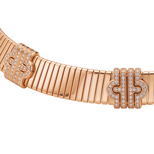 Bvlgari Tubogas 項鍊，18K 玫瑰金材質，飾以密鑲鑽石。 361525 image 2