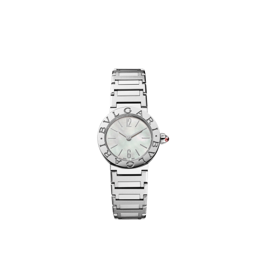 BVLGARI BVLGARI watch in stainless steel case and bracelet, stainless steel bezel engraved with double logo and mother-of-pearl dial 103695 image 1