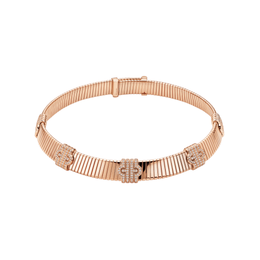 Bvlgari Tubogas 項鍊，18K 玫瑰金材質，飾以密鑲鑽石。 361525 image 1