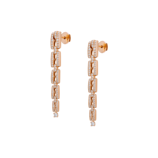 B.zero1 18 kt rose gold earrings set with pavé diamonds 361190 image 2
