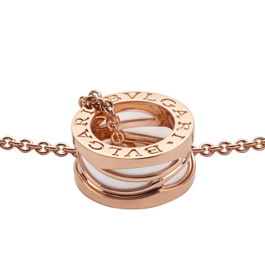 B.zero1 Design Legend necklace with 18 kt rose gold chain and pendant in 18 kt rose gold and white ceramic 356117 image 3