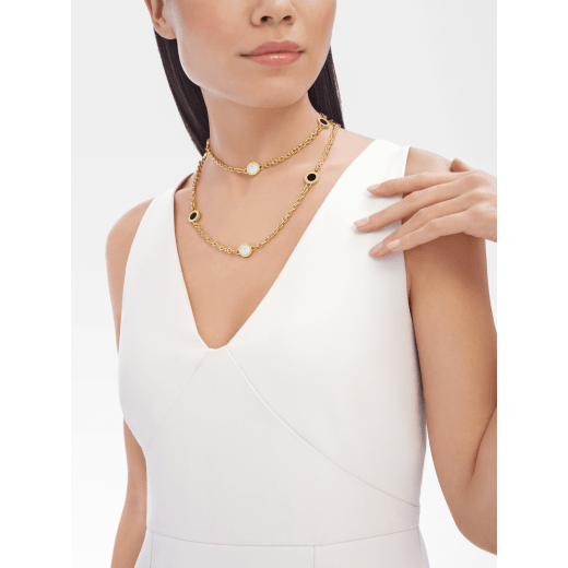 Bvlgari Bvlgari 18 kt yellow gold sautoir set with mother-of-pearl and onyx elements 361965 image 2