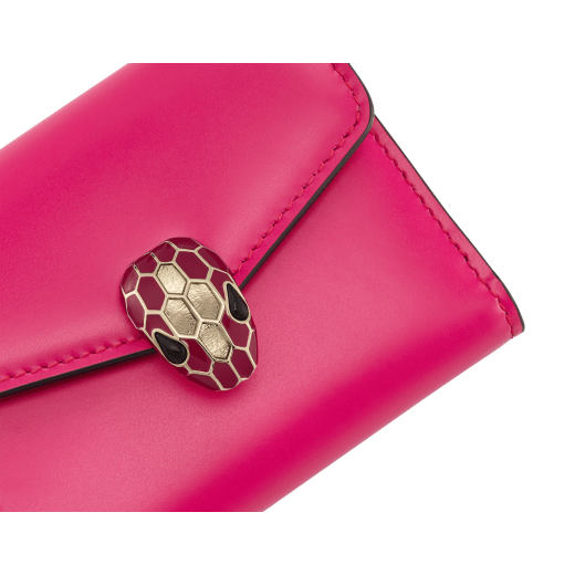 Bvlgari Serpenti Forever Chain Wallet- Pink In Black,green,pink,white