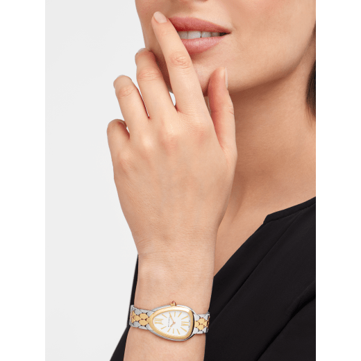 Serpenti Seduttori watch in stainless steel and 18 kt yellow gold with white silver opaline dial. Water-resistant up to 30 metres 103955 image 1