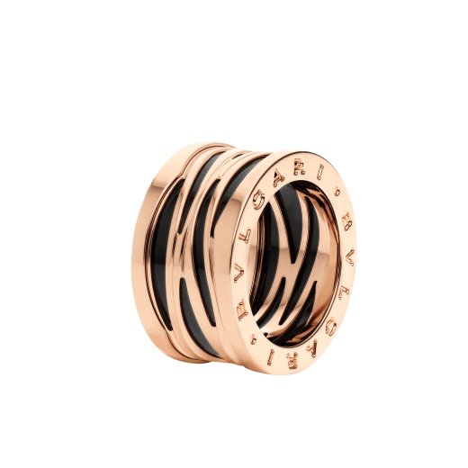 B.zero1 Design Legend four-band ring in 18 kt rose gold and black ceramic AN858575 image 1