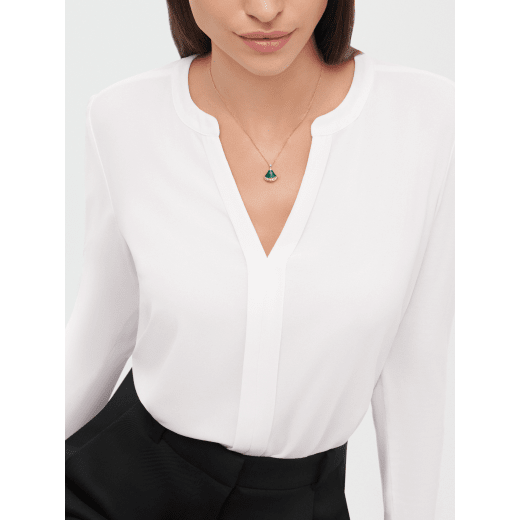 Divas' Dream necklace with pendant in 18 kt rose gold, set with a malachite element and pavé diamonds 361252 image 1
