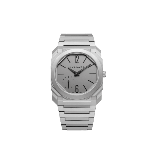 Octo Finissimo Automatic watch in titanium case and bracelet with extra thin mechanical manufacture movement, automatic winding, small seconds and titanium dial. 102713 image 1