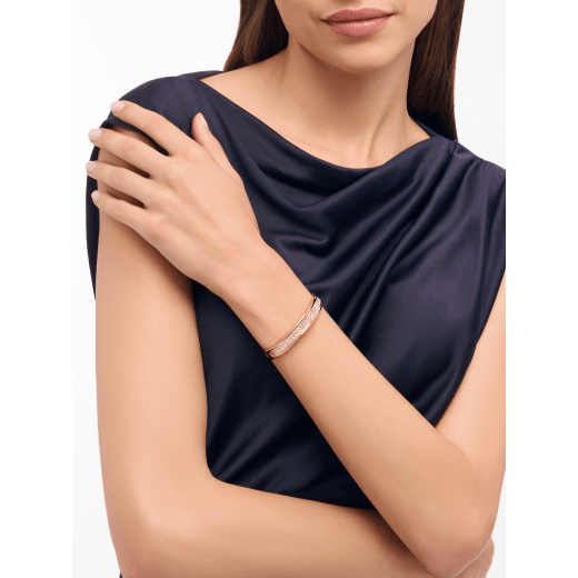 B.zero1 Classic 18 kt rose gold bracelet with pavé diamonds BR860173 image 1