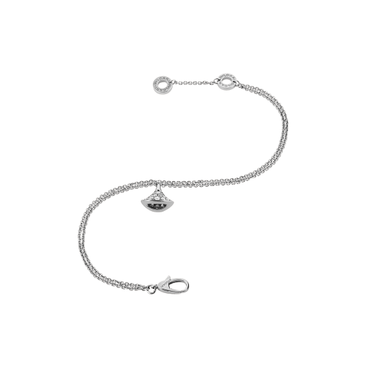 DIVAS' DREAM bracelet in 18 kt white gold with pendant set with full pavé diamonds. BR857493 image 2