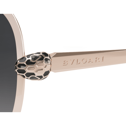 Serpenti Forever pilot metal sunglasses with enamelled snakehead embellishment on the temples 904371 image 3