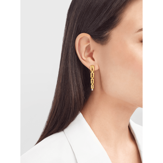 B.zero1 Rock Chain 18 kt yellow gold pendant earrings set with two brilliant-cut diamonds 361955 image 2