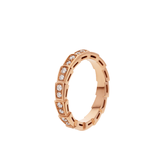 Serpenti Viper Ehering aus 18 Karat Roségold, voll ausgefasst mit Diamant-Pavé. AN856980 image 1
