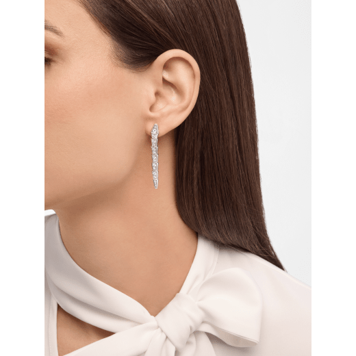 Serpenti Viper 18 kt white gold pendant earrings set with pavé diamonds 361552 image 1