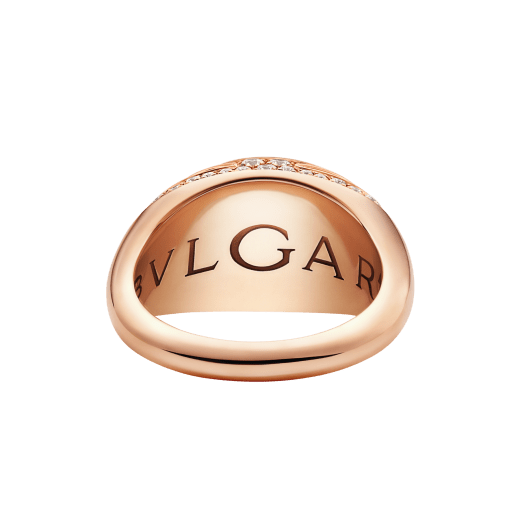 Bvlgari Cabochon 18 kt rose gold ring set with demi pavé diamonds AN860280 image 3
