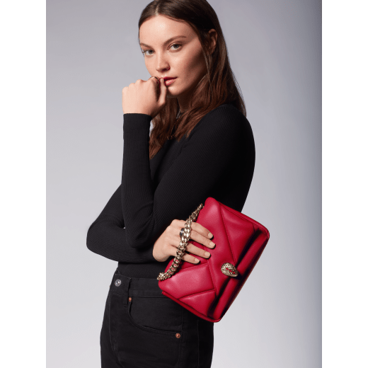 Bvlgari Women's Serpenti Cabochon Matelassé Leather Crossbody Bag In Pink