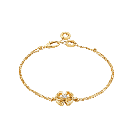 Fiorever 18 kt yellow gold bracelet set with a central diamond. BR858992 image 1