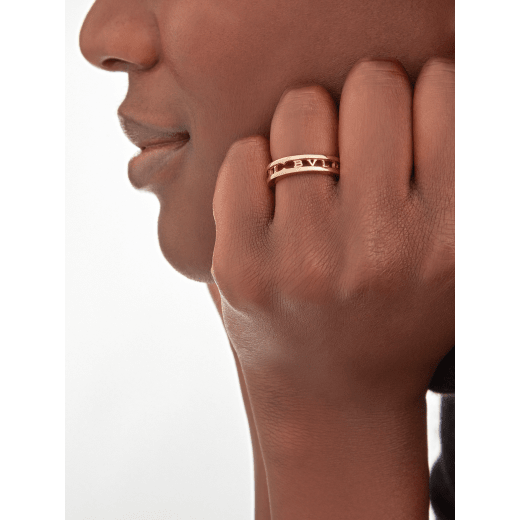 B.zero1 18 kt rose gold one-band ring with openwork logo spiral AN859308 image 1