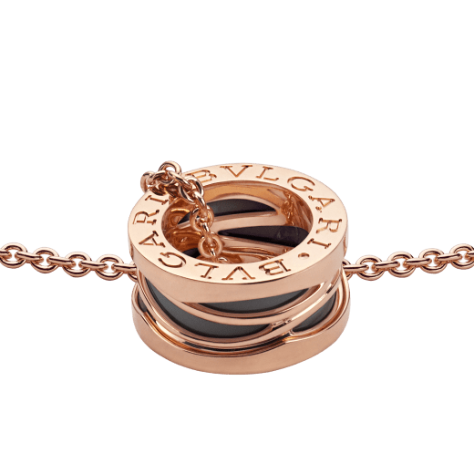 B.zero1 Design Legend necklace with 18 kt rose gold chain and pendant in 18 kt rose gold and black ceramic 356118 image 3