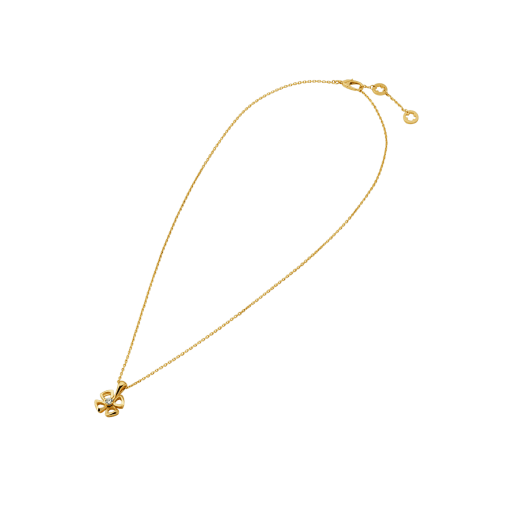 Fiorever Halskette aus 18 Karat Gelbgold mit einem zentralen Diamanten 357501 image 2