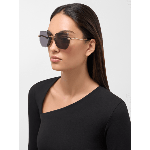 Serpenti Viper geometric rimless sunglasses with metal temples 904361 image 1