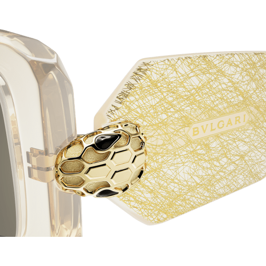 Serpenti Forever rectangular acetate sunglasses with enamelled snakehead embellishment 904381 image 3