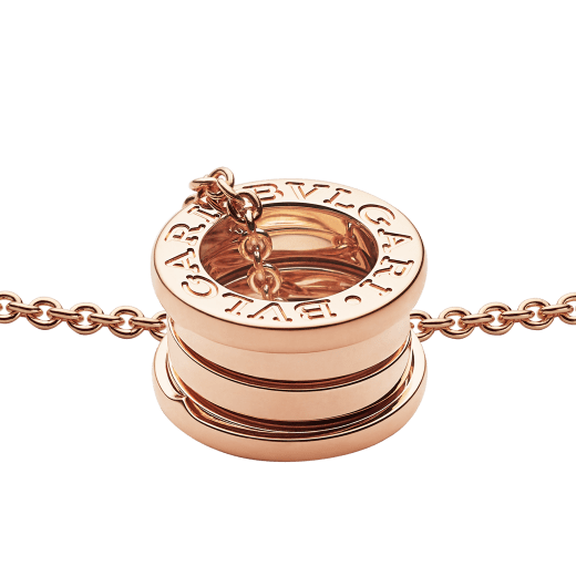 Collana B.zero1 con catena e piccolo pendente tondo in oro rosa 18 kt. 335924 image 3