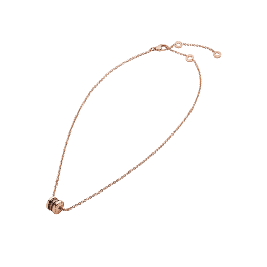 Collana B.zero1 con catena in oro rosa 18 kt e pendente in oro rosa 18 kt e cermet. 358379 image 3