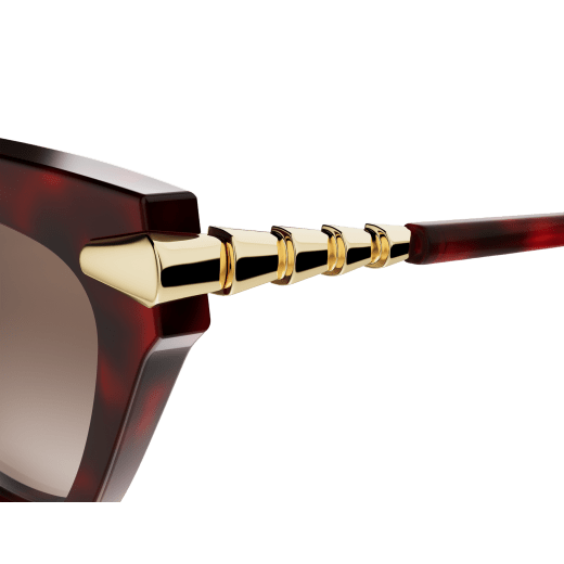 Serpenti Viper cat-eye acetate sunglasses with gold-finished temples BV40031I image 3
