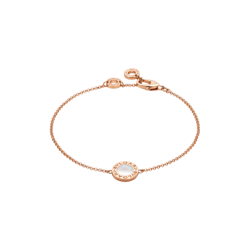 BULGARI BULGARI engravable 18 kt rose gold bracelet set with mother-of-pearl element BR859775 image 1