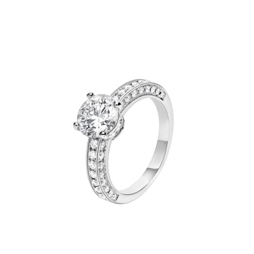 Dedicata a Venezia: 1503 Ring aus Platin mit rundem Diamanten im Brillantschliff und Diamant-Pavé 343367 image 1