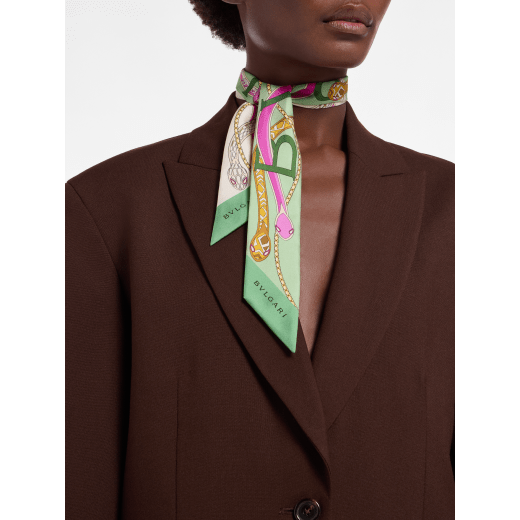 Serpenti 75 Ramadan Exclusive Edition mini shelley in fine gold printed silk twill. SERPENTI75-SHa image 1