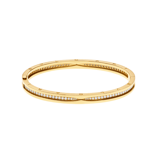 „B.zero1“ Armreif aus 18 Karat Gelbgold, an der Spirale ausgefasst mit Diamant-Pavé BR859002 image 2
