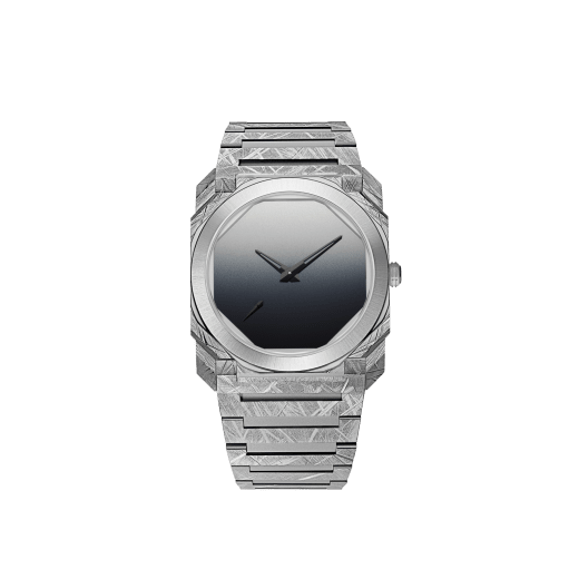 Octo Finissimo Lee Ufan Special Edition watch with mechanical manufacture ultra-thin movement, automatic winding, hand-filed titanium case and bracelet, stainless-steel sunray-polished bezel and mirror-effect dial. Water-resistant up to 30 metres. Limited Edition of 150 pieces 104132 image 1