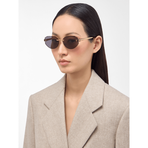 Serpenti Forever oval rimless sunglasses with enamelled snakehead embellishment 904376 image 1