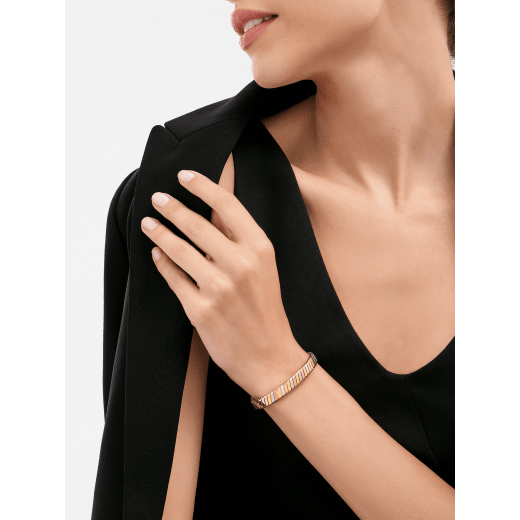 Bvlgari Tubogas 18 kt yellow, white and rose gold bracelet BR860068 image 1