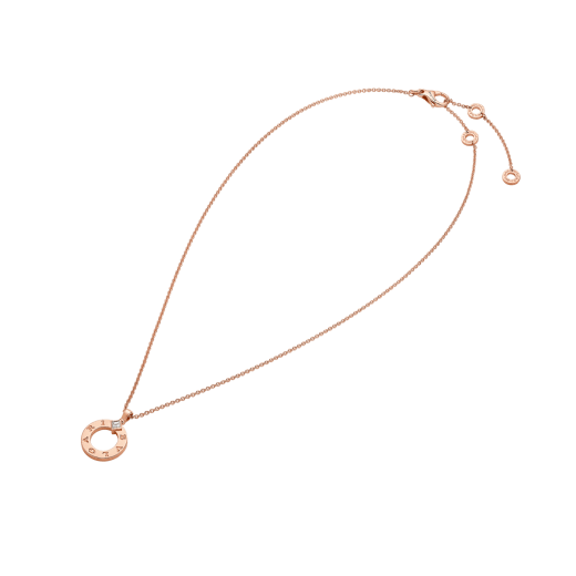 BVLGARI BVLGARI 18 kt rose gold pendant necklace set with a diamond 361077 image 2