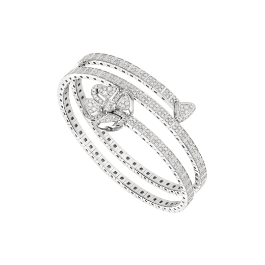 Fiorever 18 kt white gold bracelet set with a central diamond and pavé diamonds (0.30 ct) BR859043 image 1