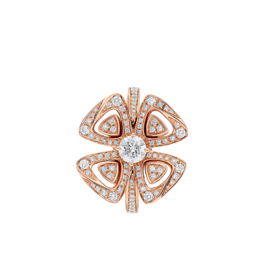Fiorever 18 kt rose gold ring set with a central diamond (0.30 ct) and pavé diamonds (0.36 ct) AN858504 image 2