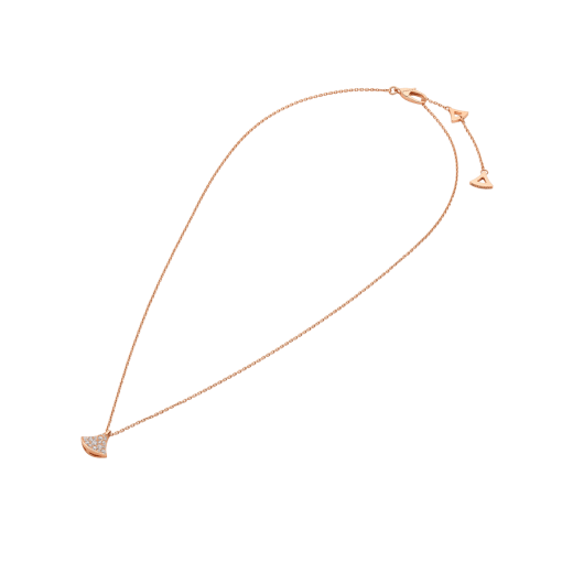 Divas' Dream 18 kt rose necklace set with pavé diamonds 361446 image 2
