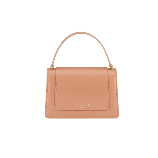 "Alexander Wang x Bvlgari" belt bag in smooth Caramel Topaz beige calf leather. New double Serpenti head closure in antique gold-plated brass with alluring red enamel eyes. 291171 image 3