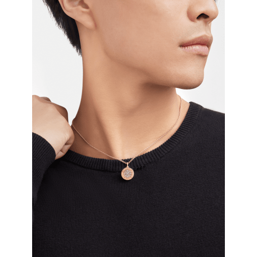 BVLGARI BVLGARI necklace with 18 kt rose gold chain and 18 kt rose gold pendant set with onyx and pavé diamonds 350815 image 4