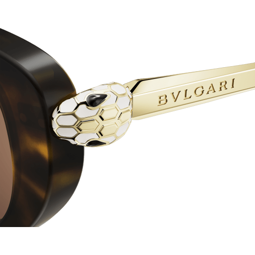 Serpenti Forever oval acetate sunglasses with enamelled snakehead embellishment 904389 image 3